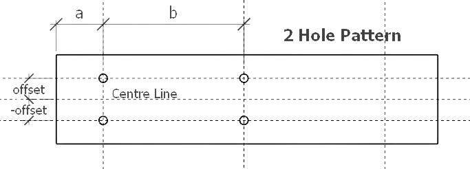 Two-hole drill pattern reference