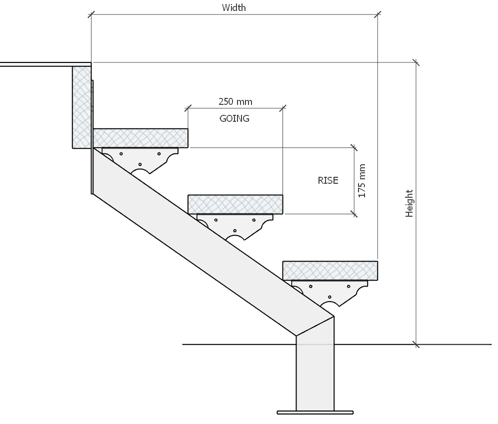 In Ground Stair Stringers technical reference image